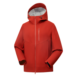 德尔惠夹克春秋新款三防软壳衣男女同款连帽运动外套防风休闲户外