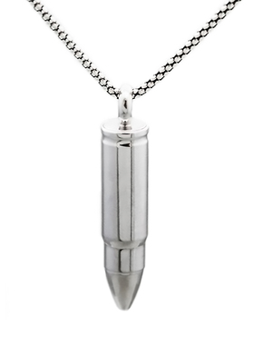 可打开男女925纯银子弹头吊坠