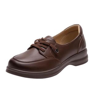 足力健女鞋乐福鞋英伦风2026正流行春季坡跟皮鞋妈妈婚宴平时可穿