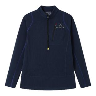 CryingCenter 远红外运动暖绒华夫格半拉链打底紧身罩衫女款