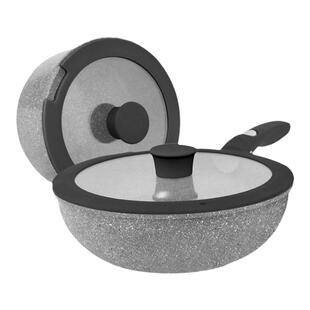 neoflam麦饭石色陶瓷不粘锅可拆卸手柄炒菜锅煎锅汤奶锅三件套锅