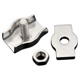 304不锈钢钢丝绳夹头 卡头 锁扣 双卡双夹 卡扣 单夹 接头 锁扣