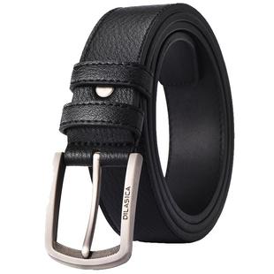 保罗男士皮带真皮针扣腰带潮2024新款休闲中年轻人牛皮男式裤带