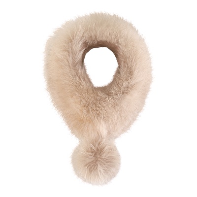 阿吉豆狐狸毛围巾女冬季大毛球