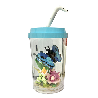 BrosBlock积木杯子里的昆虫玩具