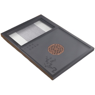 天然整块乌金石茶盘一体茶具家用功夫电磁炉客厅大茶台单茶盘框架