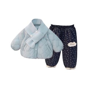 女童外套秋冬款套装2025新款洋气儿童冬装加绒女宝宝棉服冬季加厚