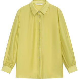 播褶皱衬衫女商场同款2024新款气质通勤内搭长袖衬衣BDR1CD0076