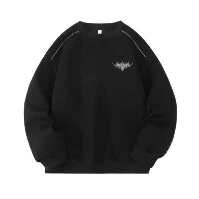 秋冬2025新款卫衣男款外套青少年美式男生潮流圆领学生加绒加厚款