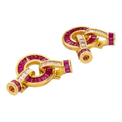 18k保色镶嵌梯方锆石15mmdiy饰品