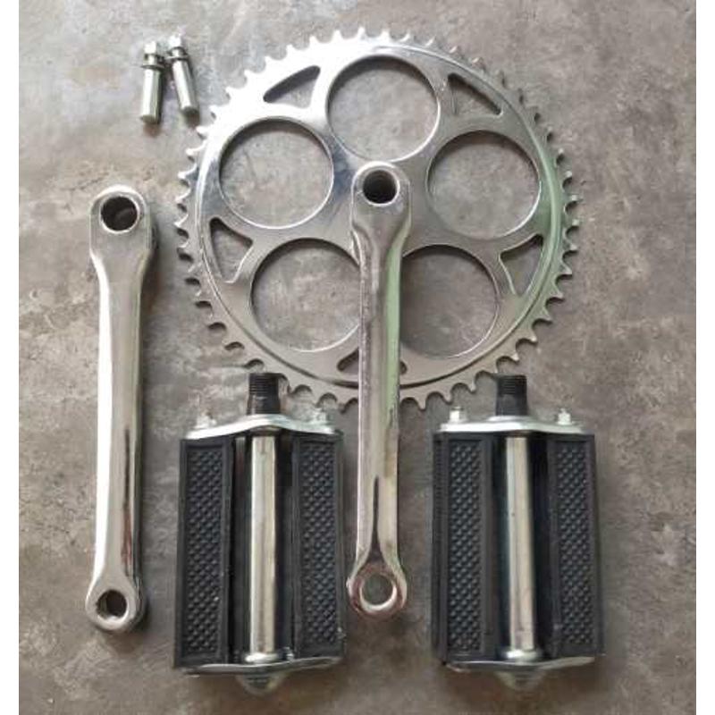 26/28寸老式轻便加重二八大杠自行车牙盘48齿链轮盘曲柄脚蹬拐腿