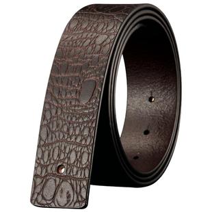 皮带男真皮不平滑扣打孔无头无扣腰带男式牛皮商务裤带皮条