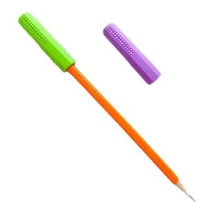 八边形宝石硅胶牙胶婴儿咀嚼铅笔帽磨牙棒儿童笔套头玩具咬胶