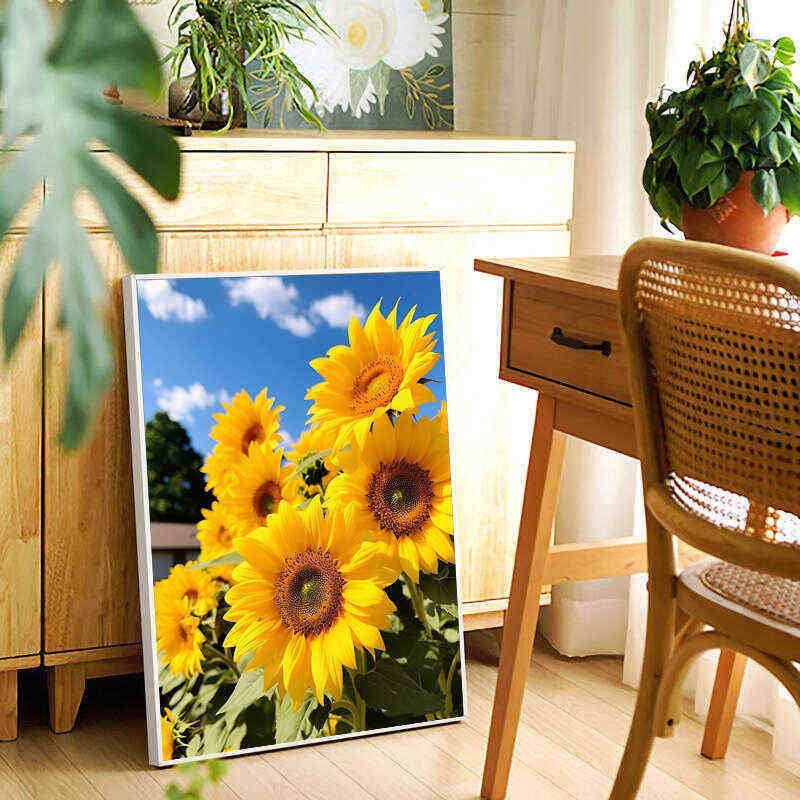 钻石画2025新款满钻向日葵点贴钻十字绣客厅卧室简约手工贴钻花卉