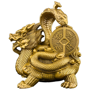黄铜玄武摆件青龙白虎朱雀玄武四神兽四灵四象七宿金钱龟蛇装饰品