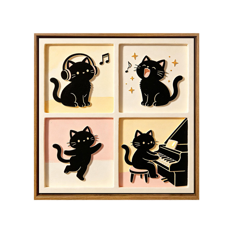 治愈系小众艺术猫咪DIY数字油画