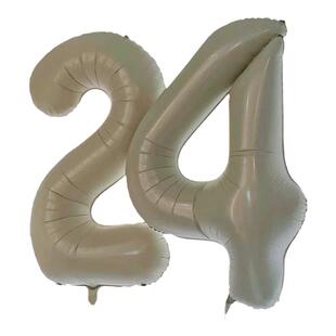 ins风40寸奶油白色数字气球18岁成人礼女生35岁生日户外拍照道具