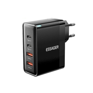 Essager 100W USB Type C Charger PD Quick Charge Type-C Charging适用iPhone华为氮化镓欧标港版充电器头