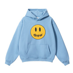 Drew笑脸卫衣加绒连帽外套情侣款