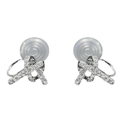 绳结蚊香盘耳夹女百搭通勤银色