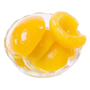 新鲜黄桃罐头510gX4罐糖水黄桃杂果雪梨大瓶菠萝罐头玻璃瓶装黄桃