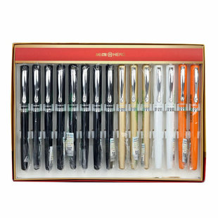 英雄钢笔1309金属黑色学生美工笔男士签约商务办公宝珠笔定制刻字