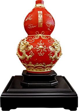 鹭艺轩新中式陶瓷葫芦客厅摆件