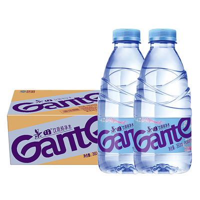 Ganten景田纯净水360ml*24瓶小瓶装饮用水整箱批发特价非矿泉水