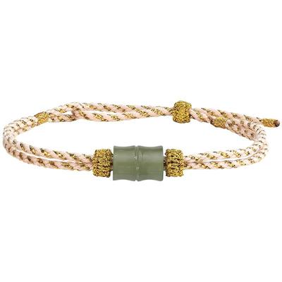 周大生和田玉竹节手绳官方正品