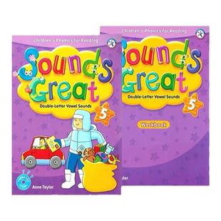 正版正版正版 Sounds Great 原版6-10岁少儿基础自然拼读 寒暑假短期专项练习发音规则 配套故事小读本 带APP