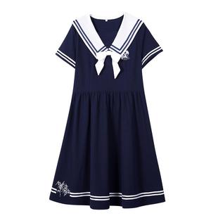 少女连衣裙中学生夏装学生海军领2026夏季少女装高中生学日系院风
