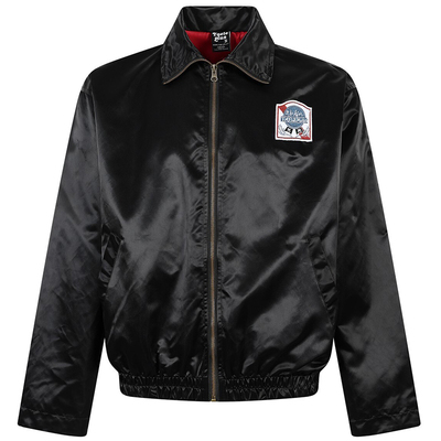 原创美式高级感尼龙亮面刺绣外套