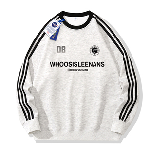 NASA联名复古三杠卫衣男女款宽松秋冬季加绒加厚时尚简约百搭外套