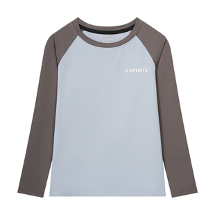 儿童速干衣加绒男童运动T恤长袖上衣训练服秋冬篮球打底衣户外