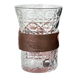 ins风复古浮雕宝石纹收腰杯挂耳咖啡杯隔热耐高温冰美式拿铁杯子