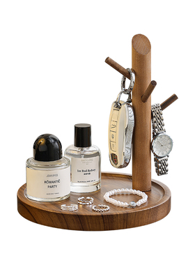 入户玄关实木钥匙眼镜首饰收纳架