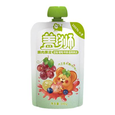 盖狮儿童宝宝酸奶果肉纯果泥吸食