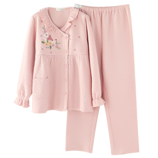 富朵秋冬月子服空气棉孕产妇睡衣产后夹棉哺乳衣10月份11春家居服