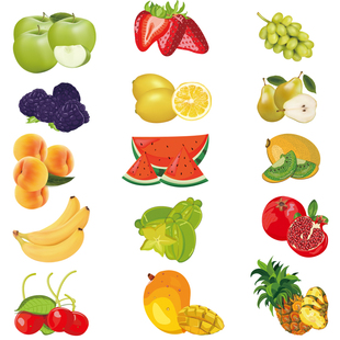 创意卡通水果蔬菜瓷砖贴画厨房装饰推拉门玻璃贴纸冰箱静电贴无胶