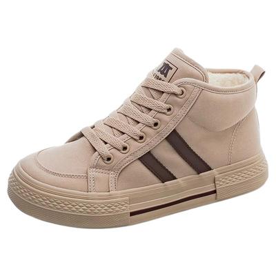 人本高帮圆头休闲加绒保暖棉鞋