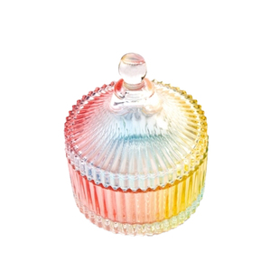 包邮北欧复古水晶玻璃糖罐婚庆家用客厅厨房储物罐糖缸首饰盒