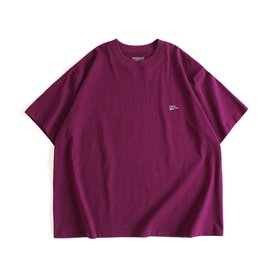 AWT23SS 250G纯棉宽松短袖 休闲百搭多色圆领印花T恤上衣男女情侣