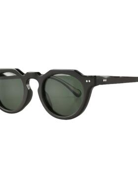 来而往Nilerun椭圆两颗钉手工镂空突鼻梁水牛角眼镜架墨镜太阳镜