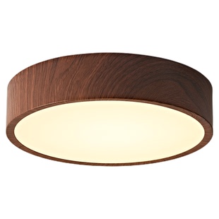 Hoem新中式复古吸顶灯侘寂风走廊过道灯木纹书房阳台灯原木风灯具