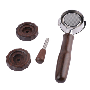 火箭R58爱宝卡法wega咖啡机改装配件胡桃木无底手柄压粉器套装58