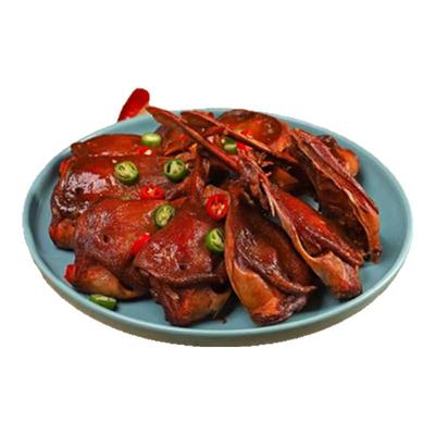 修文生鸭下巴鸭头烧好油炸