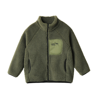 420克儿童颗粒绒外套男女童厚保暖立领上衣 青少年大童秋冬款童装