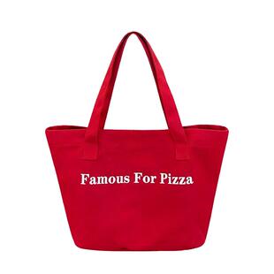 赠挂件!蜗牛爬爬家大容量红色帆布包包女单肩包休闲时尚托特包