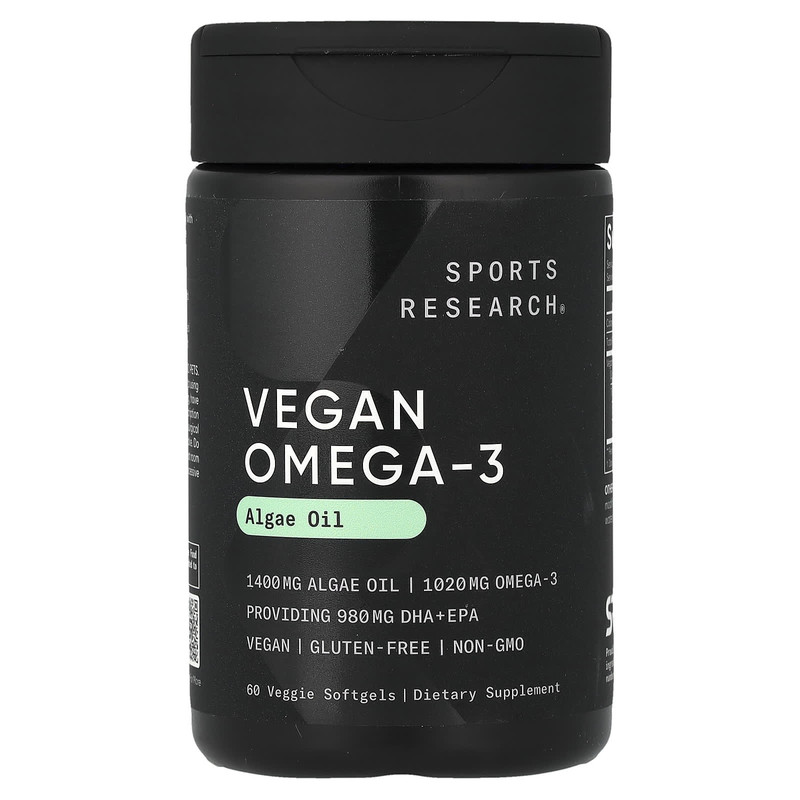 SportsResearch藻油素食Omega3软胶囊支持心