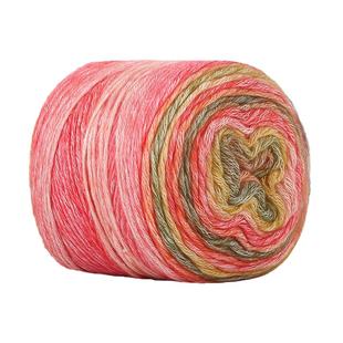 九色鸟 渐变蛋糕段染围巾毛线团手工编织diy材料包粗线毛衣送男友